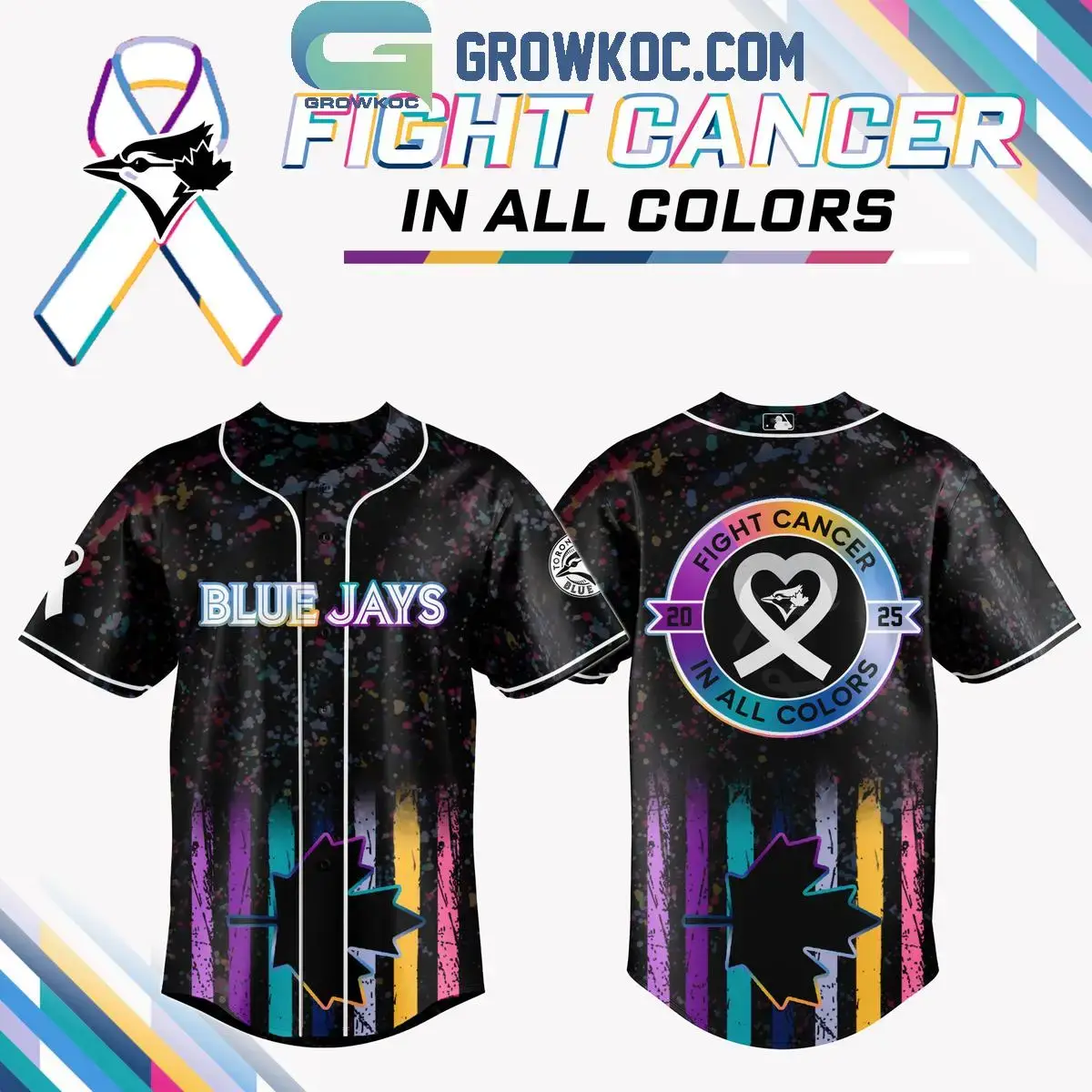 Toronto Blue Jays Fight Cancer In All Color Jersey Image