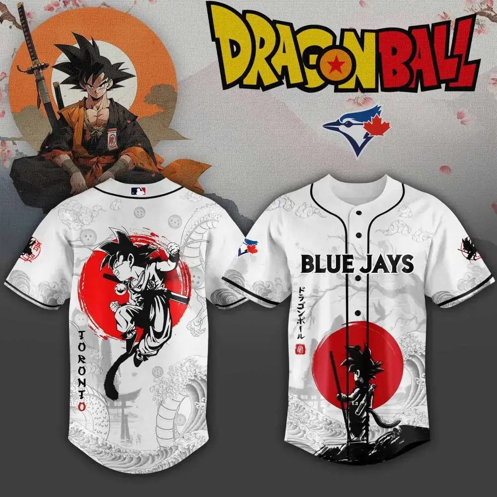 Toronto Blue Jays Mlb X Dragon Ball Super Saiyan Custom Baseball Jersey Collection Image