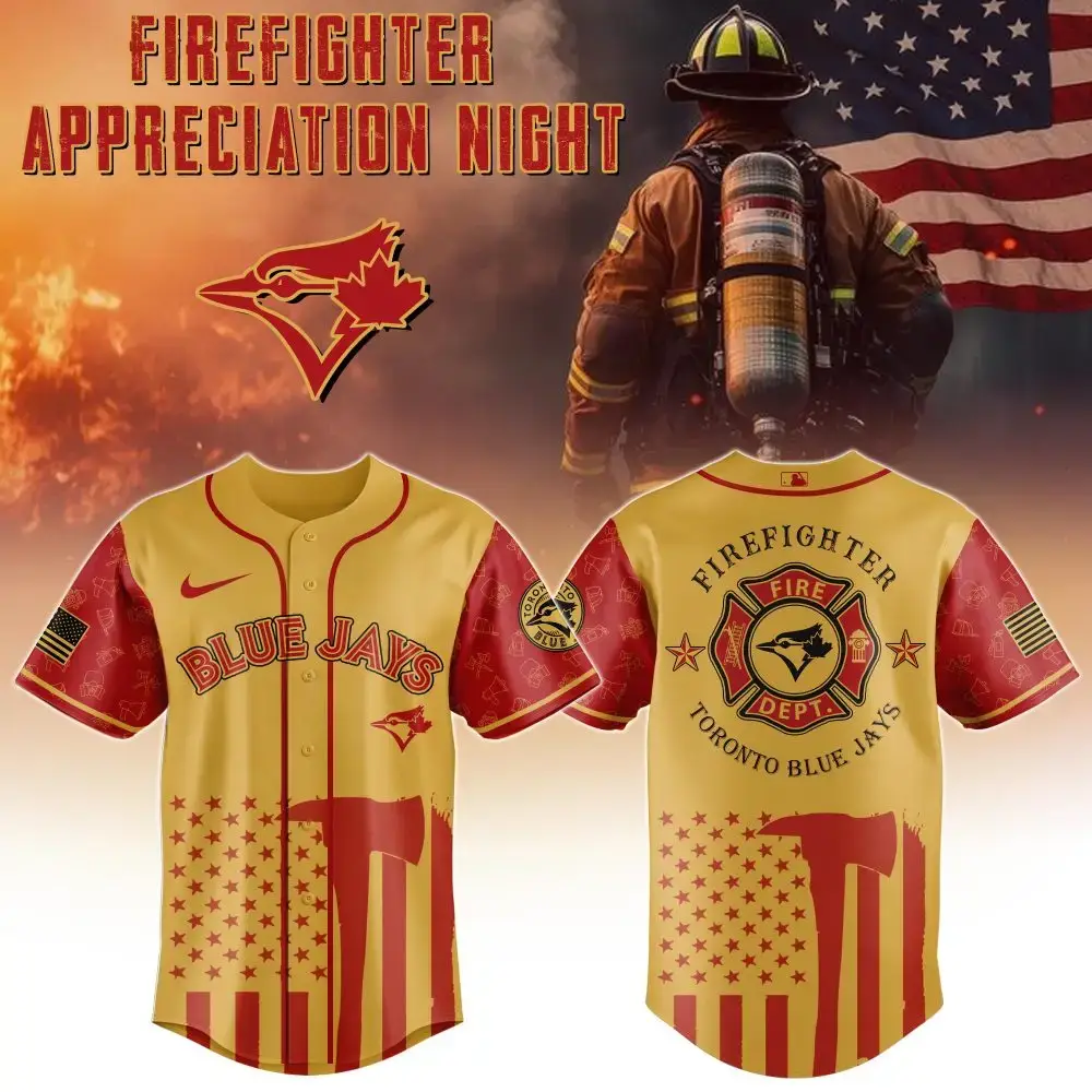 Toronto Blue Jays Mlb X Firefighter Appreciation Night Special Edition Custom Baseball Jersey Image