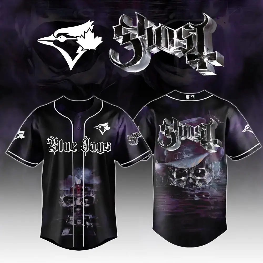 Toronto Blue Jays Mlb X Ghost Night Show Custom Baseball Jersey Image