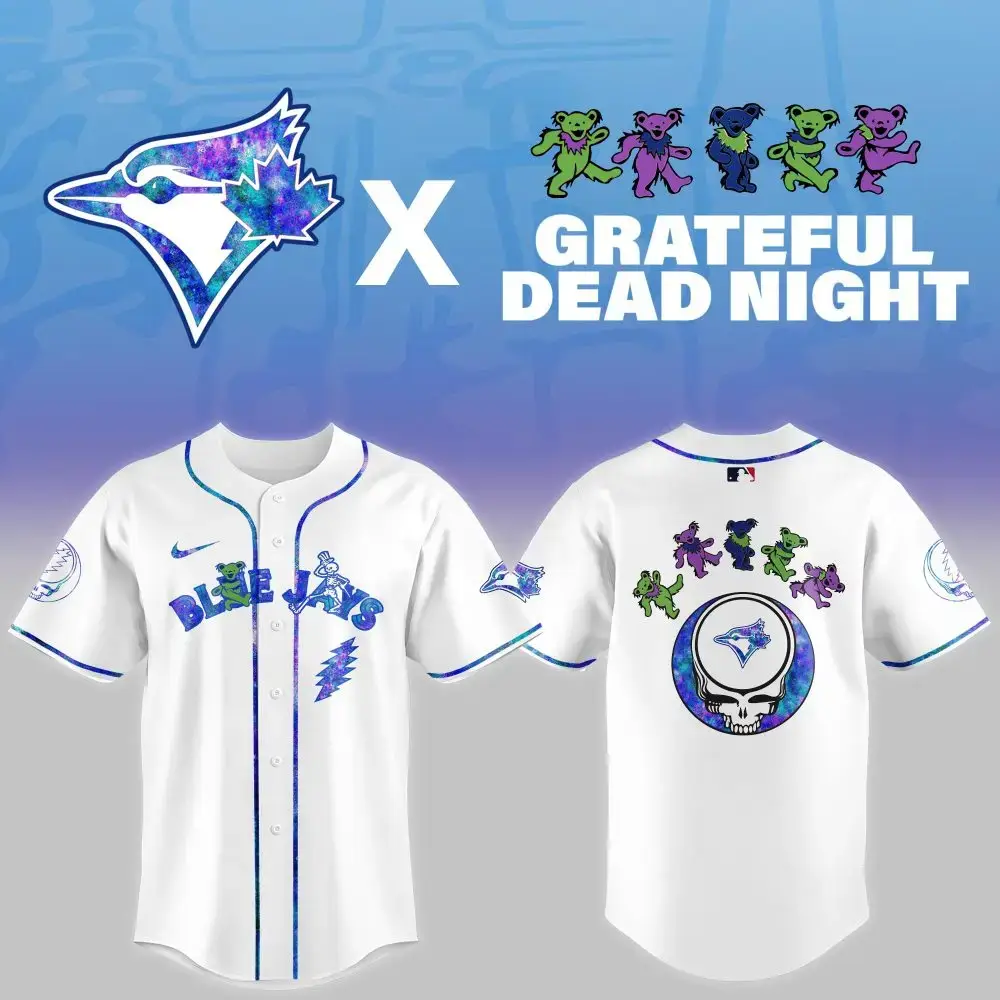 Toronto Blue Jays Mlb X Grateful Dead Theme Night Game Custom Baseball Jersey Image