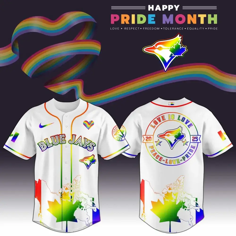Toronto Blue Jays Mlb X Happy Pride Month Limited Edition Custom Baseball Jersey Image