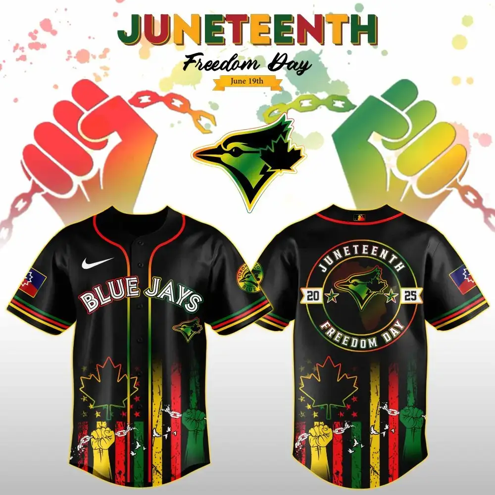 Toronto Blue Jays Mlb X Juneteenth Day Custom Baseball Jersey Edition Custom Baseball Jersey Image