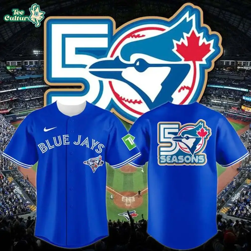 Toronto Blue Jays New Logo for 2026 to celebrate their 50th seaso Baseball Jersey-Blue Image