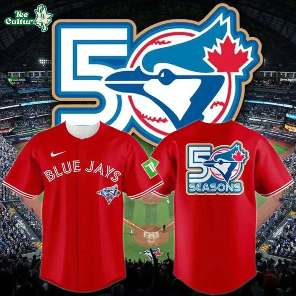 Toronto Blue Jays New Logo for 2026 to celebrate their 50th seaso Baseball Jersey-Red Image