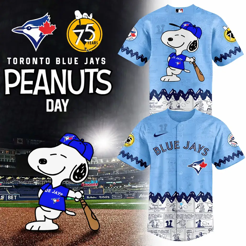 Toronto Blue Jays Peanuts Day 2026 Gameday Baseball Jersey Image