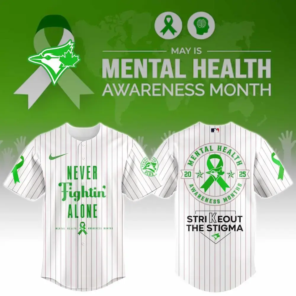 Toronto Blue Jays Special Mental Health Awareness Week Limited Edition Custom Baseball Jersey Image