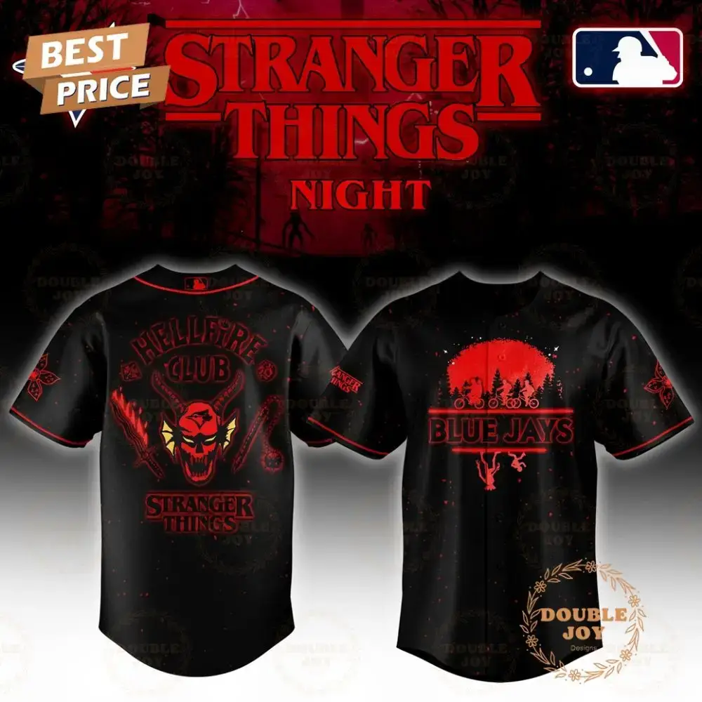 Toronto Blue Jays Stranger Things Night Hell Fire Club Limited Edition Baseball Jersey Image