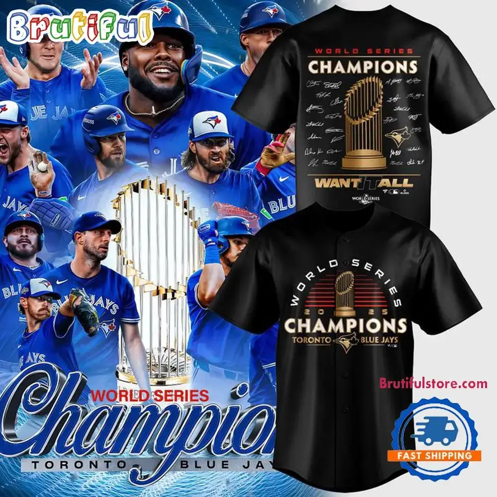 Toronto Blue Jays World Series Champions 2025 New Design Black Baseball Jersey Image