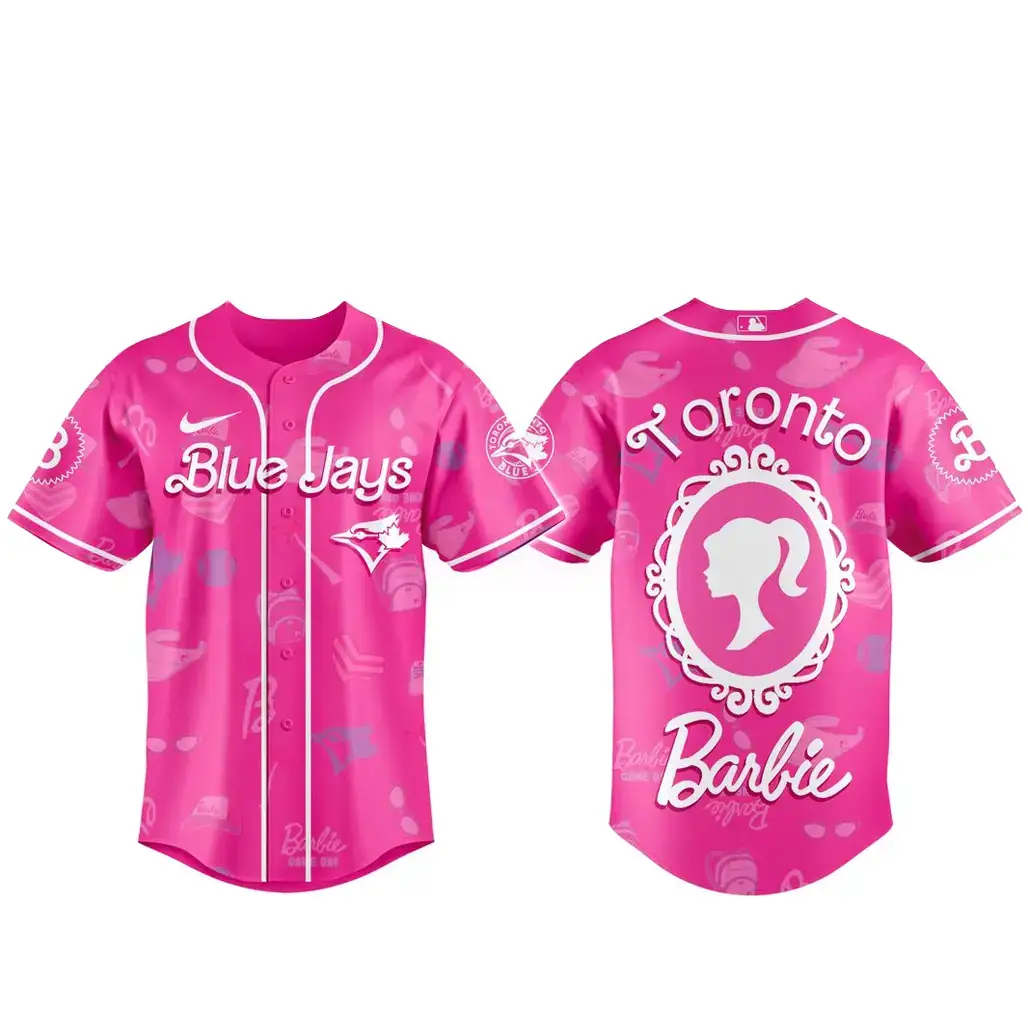 Toronto Blue Jays x Barbie Pink Baseball Jersey Image