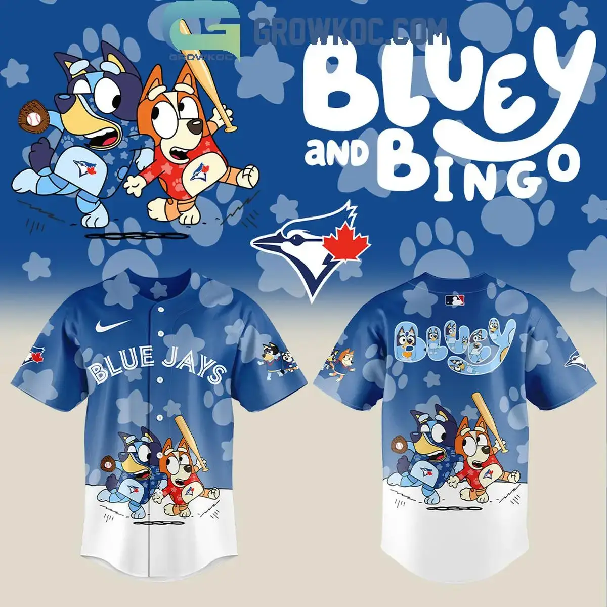 Toronto Blue Jays x Bluey and Bingo Baseball Jersey Image