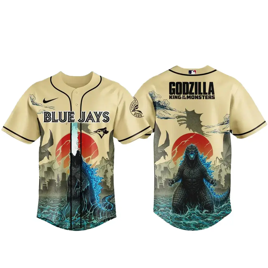 Toronto Blue Jays x Godzilla King of The Monsters Baseball Jersey Image
