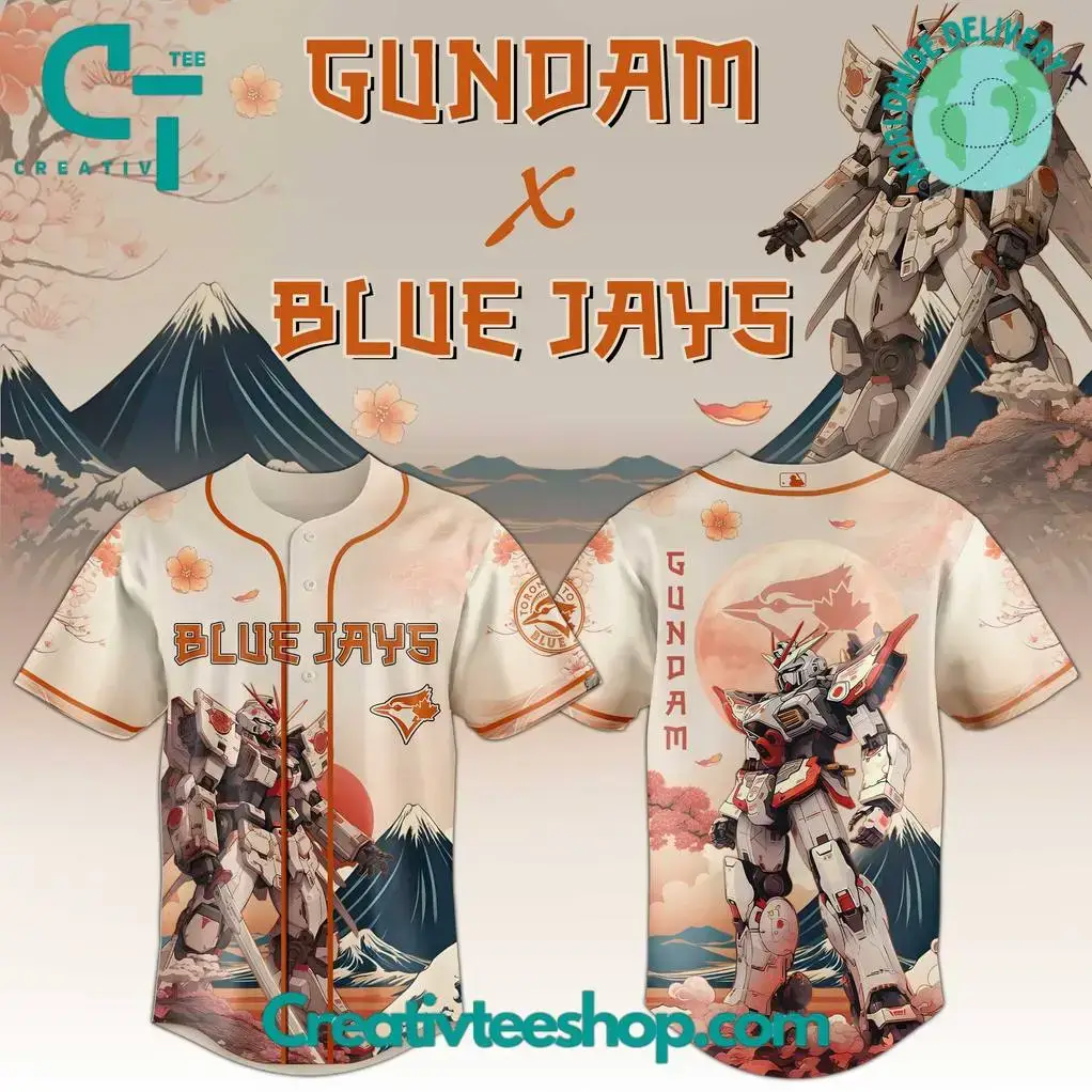 Toronto Blue Jays X Gundam Japan Edition 2025 Special Baseball Jersey Image