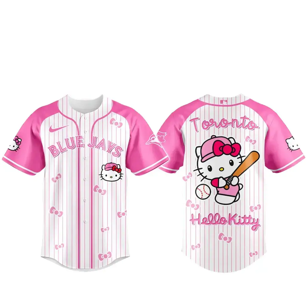 Toronto Blue Jays x Hello Kitty 2026 Pink Baseball Jersey Image
