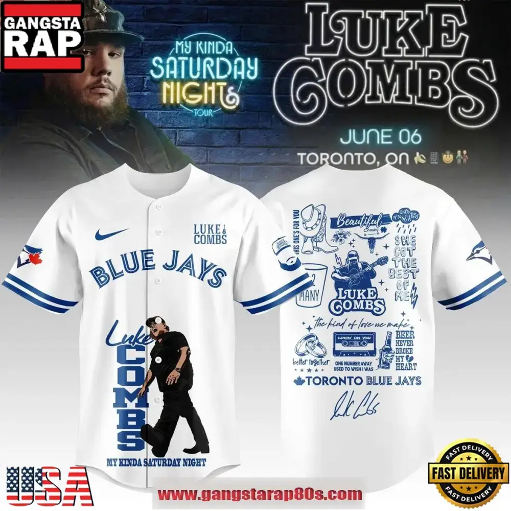 Toronto Blue Jays x Luke Combs My Kinda Saturday Night 2026 Baseball Jersey Shirt Image