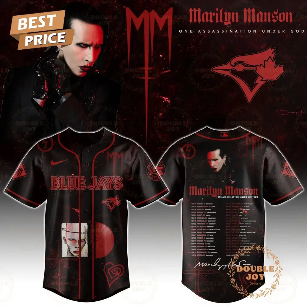 Toronto Blue Jays x Marilyn Manson Tour 2025 One Assassination Under God Baseball Jersey Image