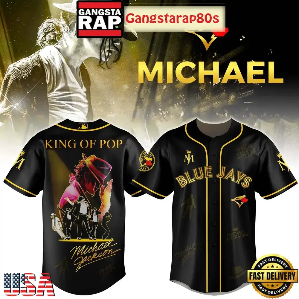 Toronto Blue Jays x Michael Jackson King Of Pop Baseball Jersey Image