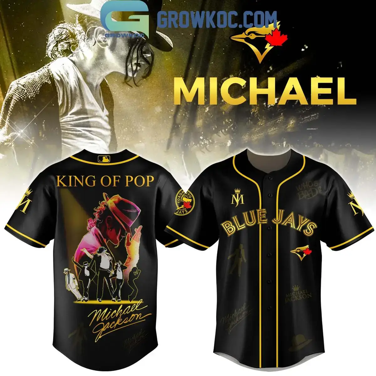 Toronto Blue Jays x Michael Jackson King Of Pop Jersey Image