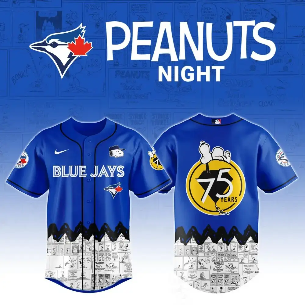Toronto Blue Jays X Peanuts Night Custom Baseball Jersey Image