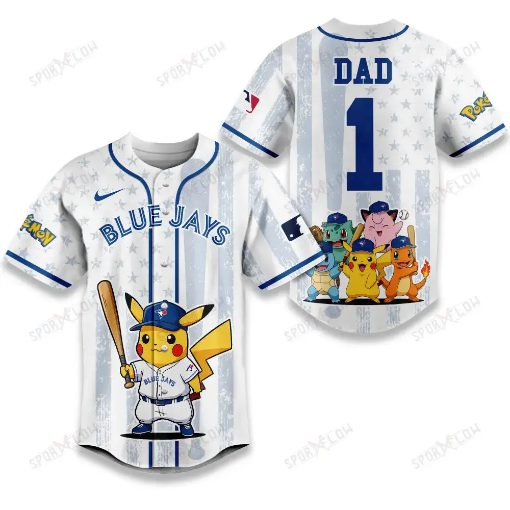 Toronto Blue Jays X Pokemon Night Dad Edition Baseball Jersey Image