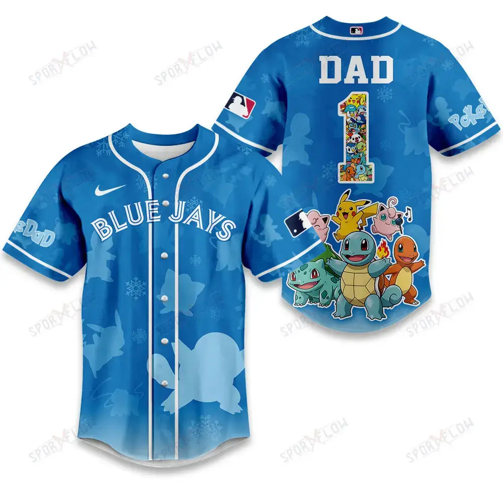 Toronto Blue Jays X Pokemon Ultimate Dad Edition Baseball Jersey Image