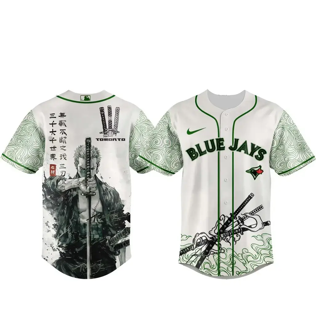 Toronto Blue Jays x Roronoa Zoro 2026 Baseball Jersey Image