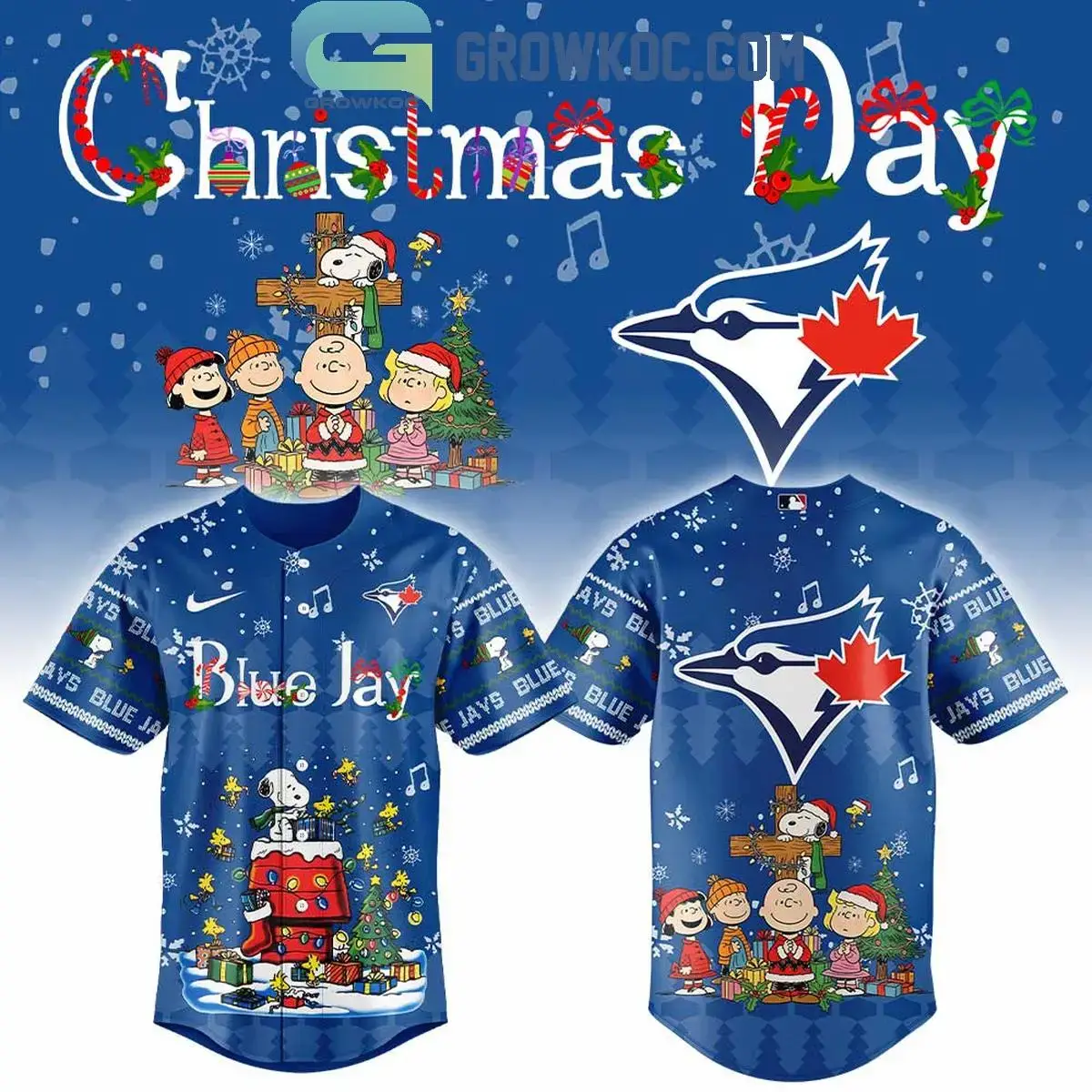 Toronto Blue Jays x Snoopy And Friends Christmas Jersey Image