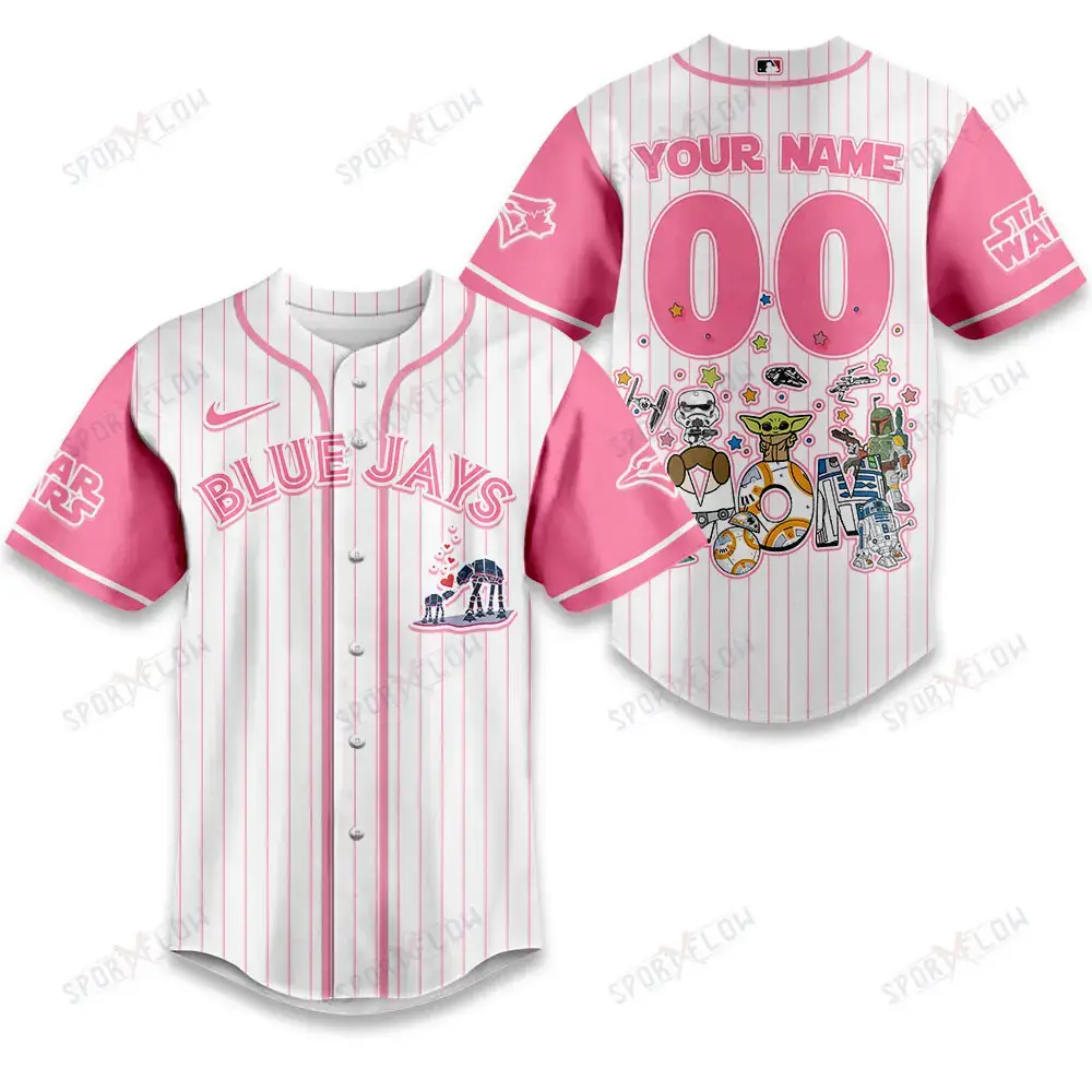 Toronto Blue Jays X Star Wars Galaxy'S Best Mom Custom Baseball Jersey Image