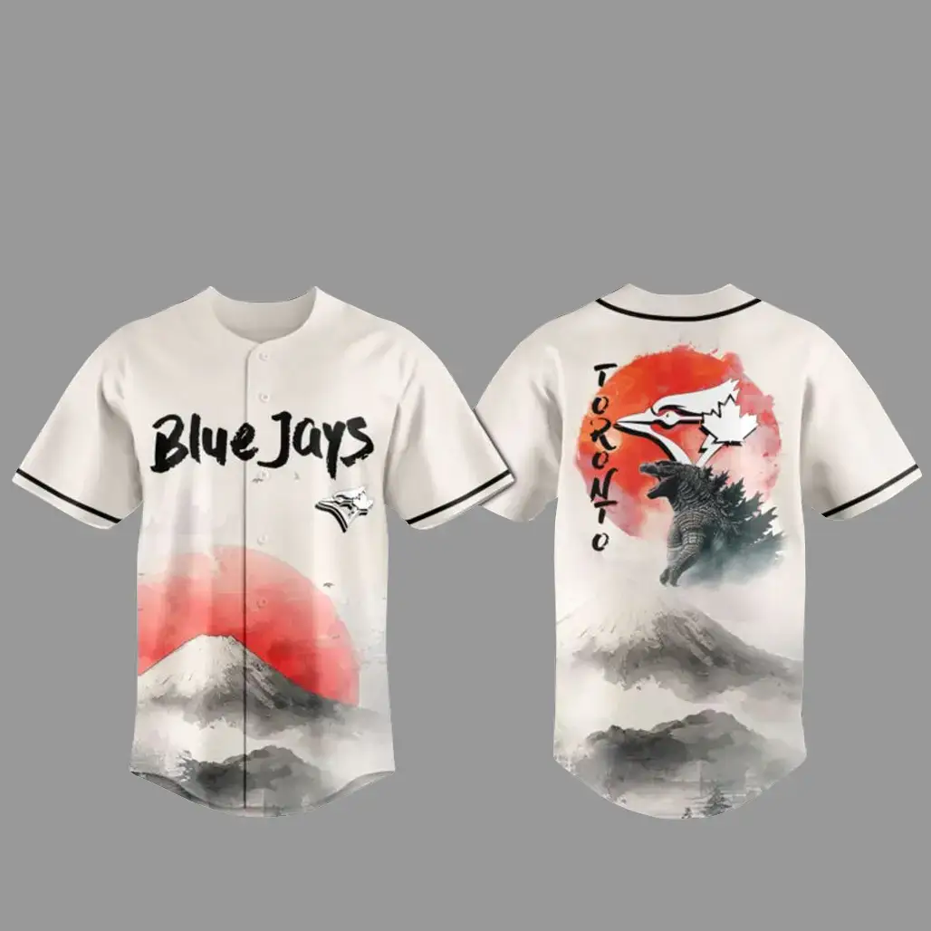 Toronto Blue Jays x The Godzilla Kaiju Baseball Jersey Image