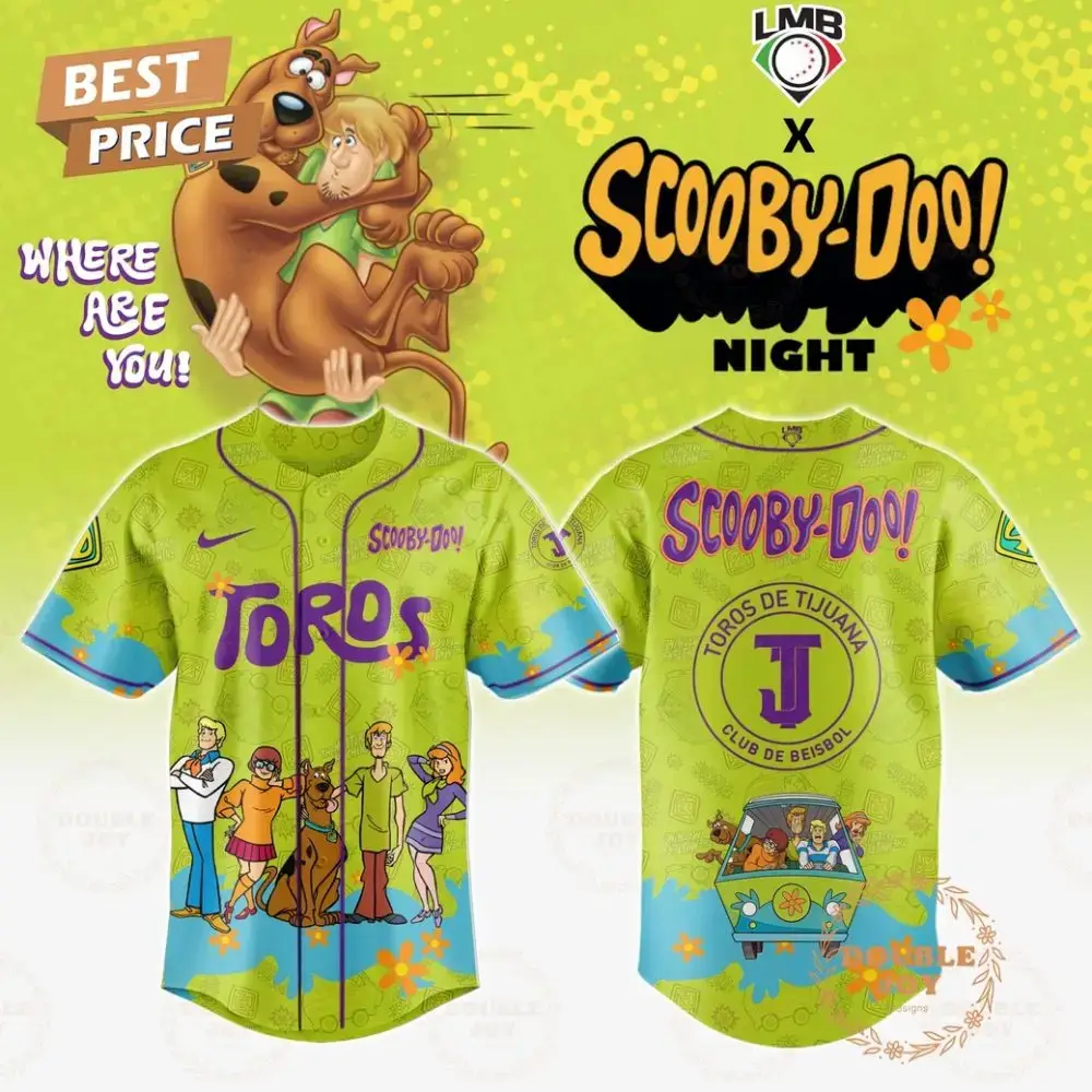 Toros De Tijuana Where Are You! Scooby-Doo! Night 2025 Limited Edition Baseball Jersey Image