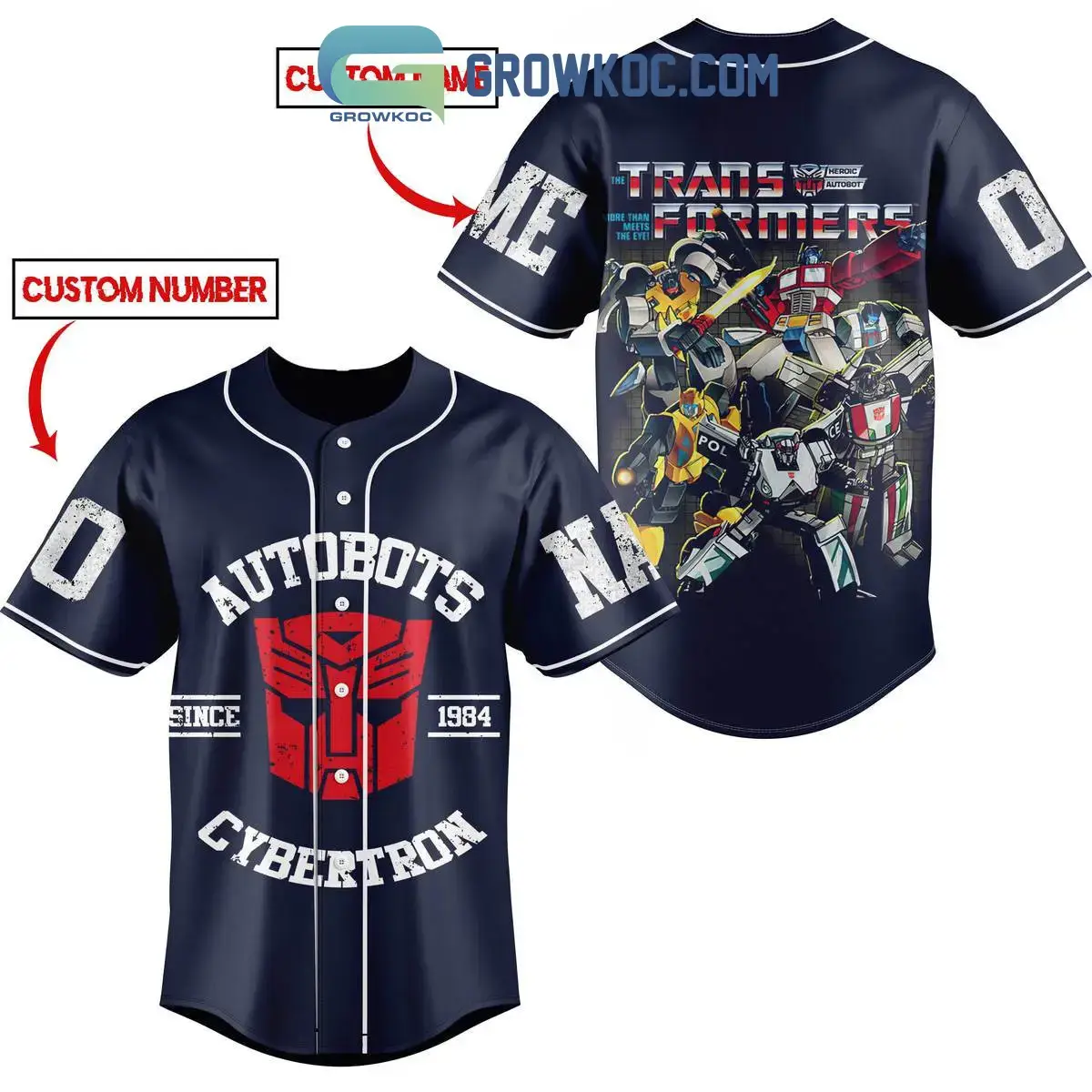 Transformers Autobots Cybertron 2023 Personalized Baseball Jersey Image