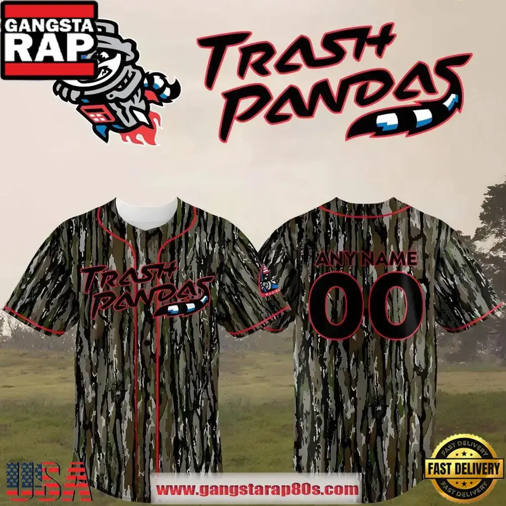 Trash Pandas Memorial Day Limited Edition Camo Custom Baseball Jersey Shirt Image