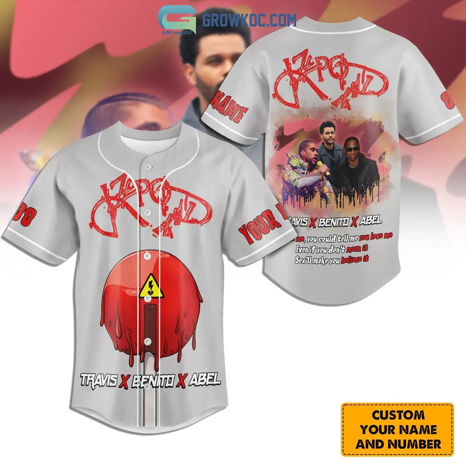 Travis Benito FT Abel Personalized Baseball Jersey Image