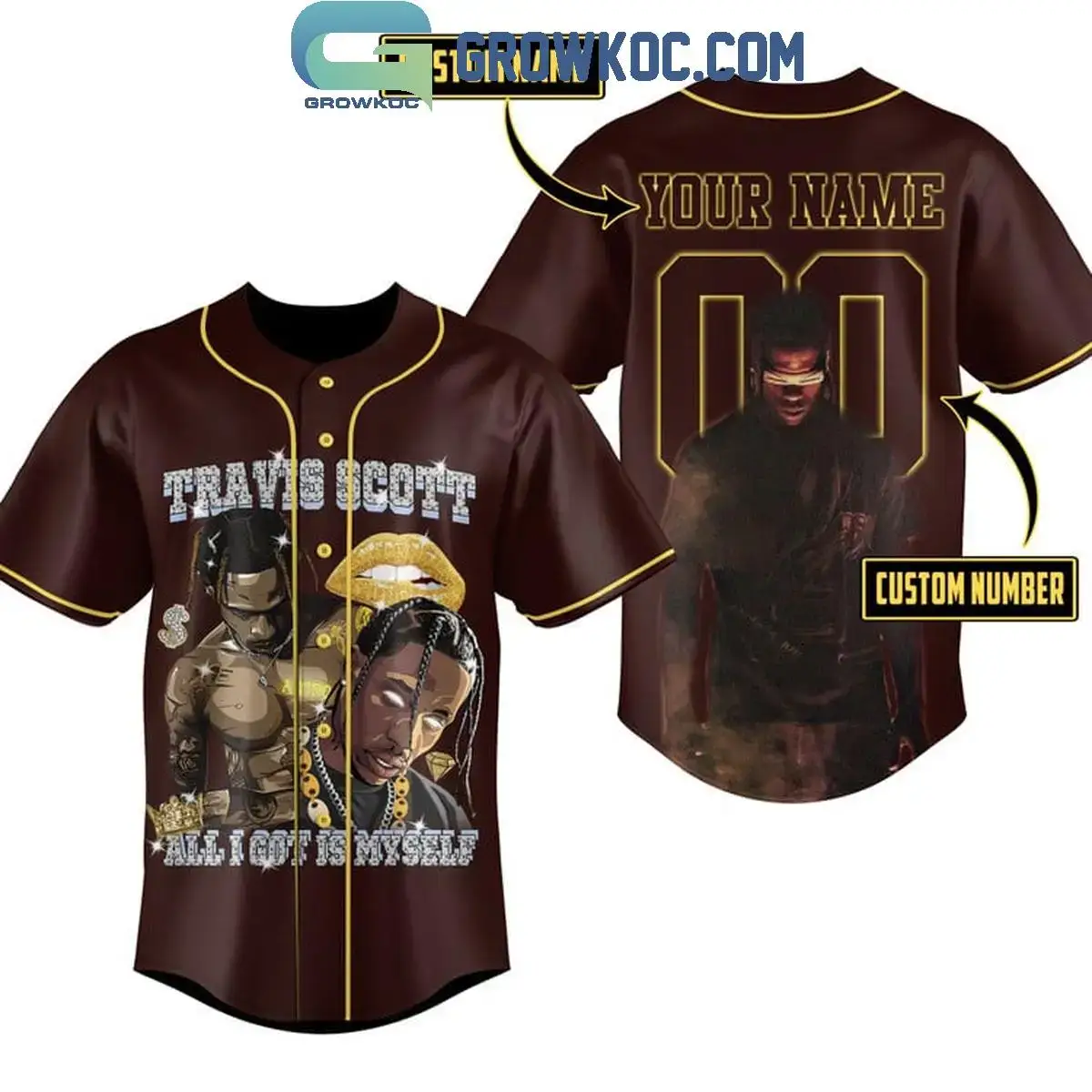 Travis Scott All I Got Is Myself Personalized Baseball Jersey Image