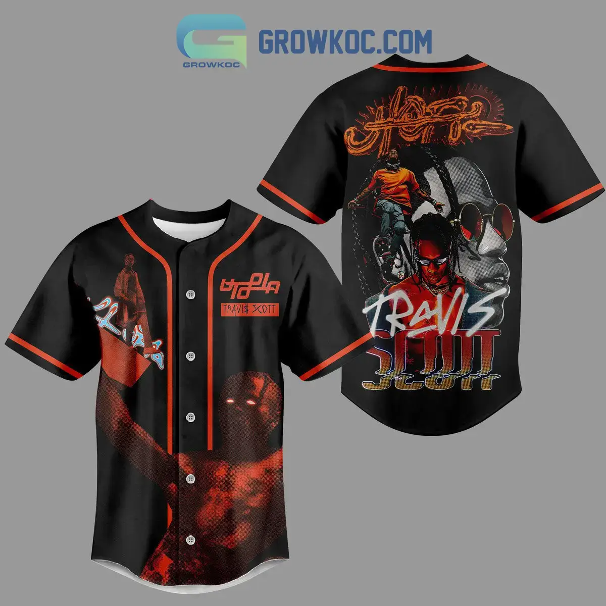 Travis Scott Custom Art Baseball Jersey Image