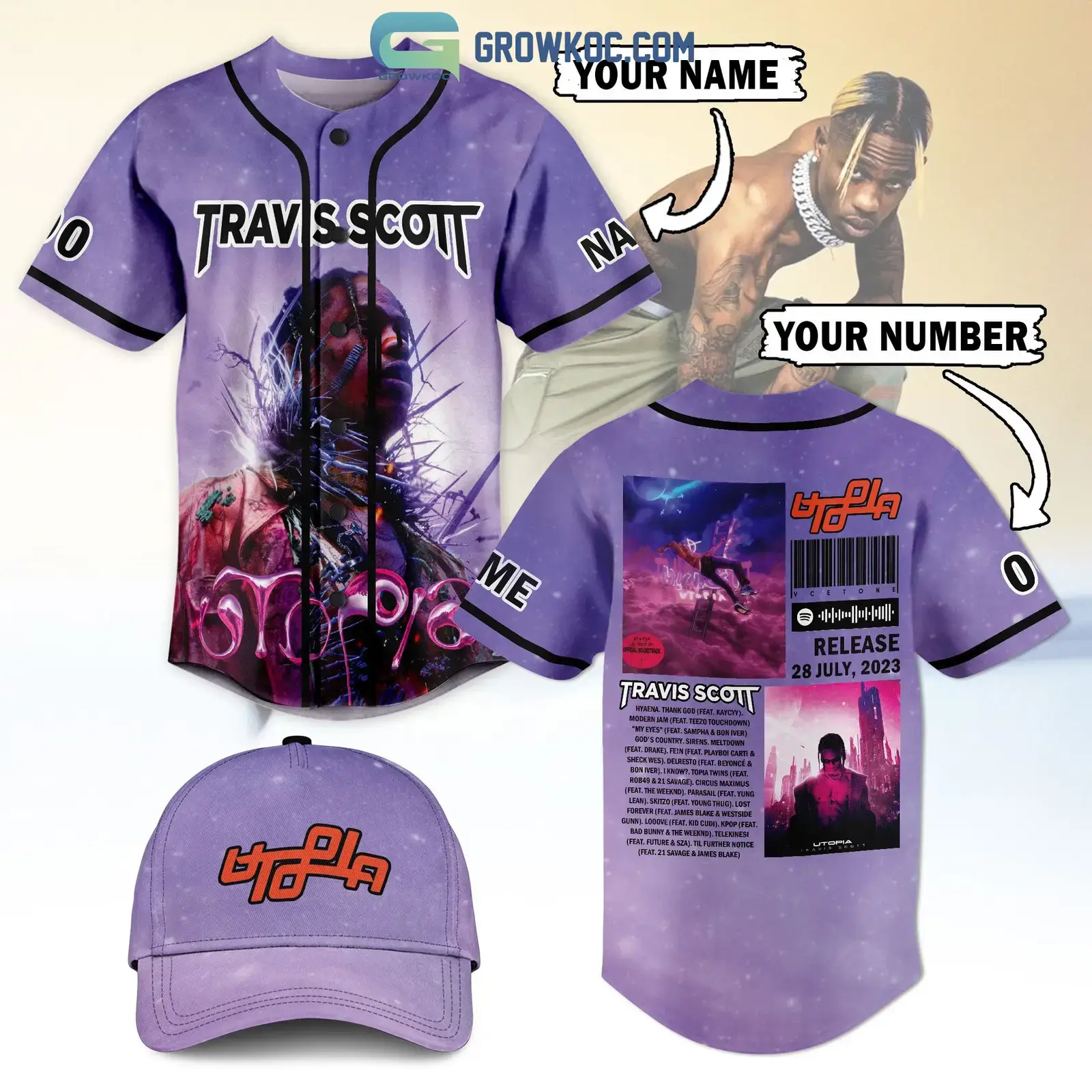Travis Scott Release 28 July 2023 Personalized Baseball Jersey Image