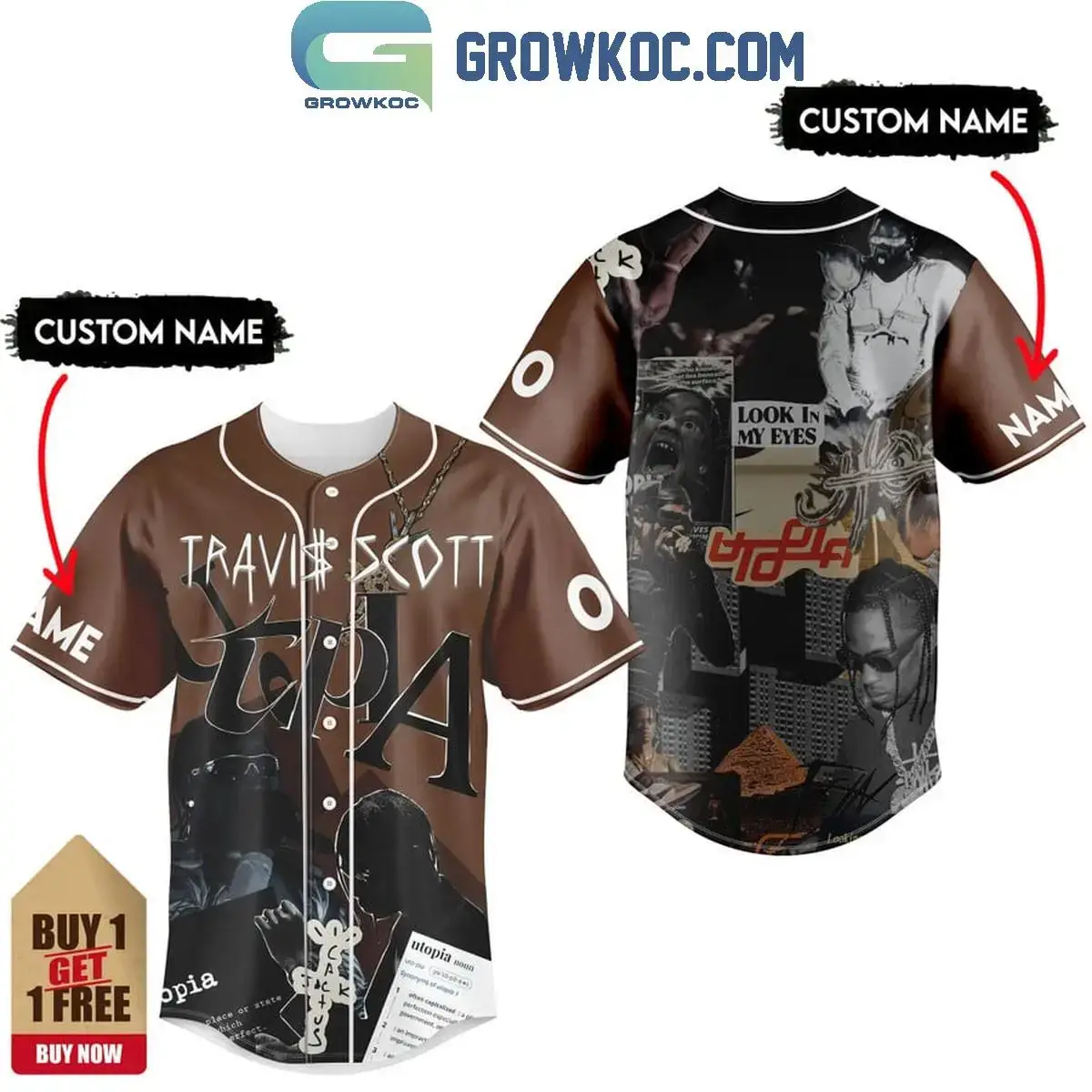 Travis Scott Utopia Look In My Eyes Personalized Baseball Jersey Image