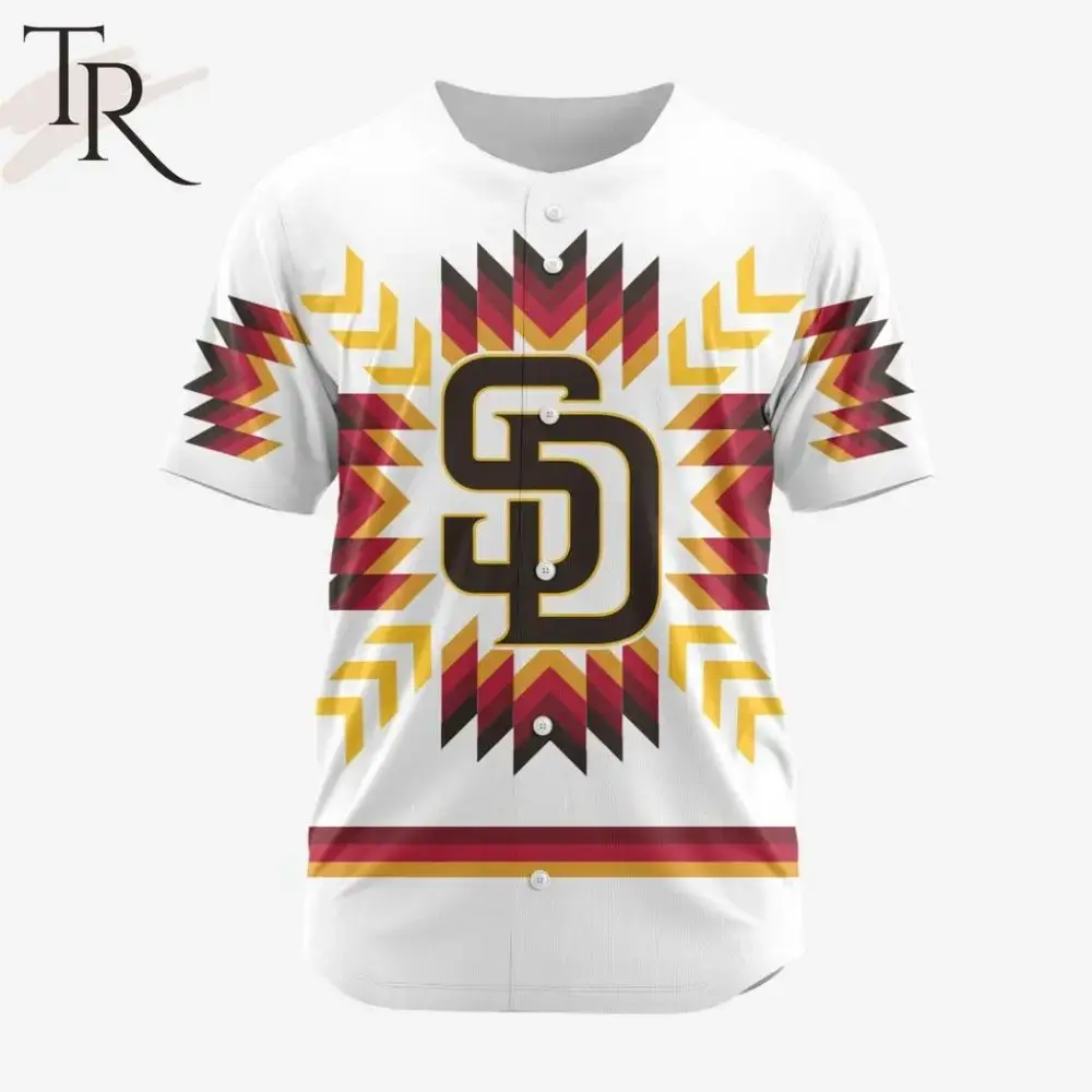Trendy Tribal Print Sd Baseball Jersey – Unisex Vintage Style, Breathable Fabric Image