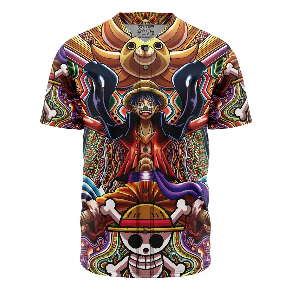 Trippy Monkey D. Luffy One Piece Baseball Jersey Without Piping Image