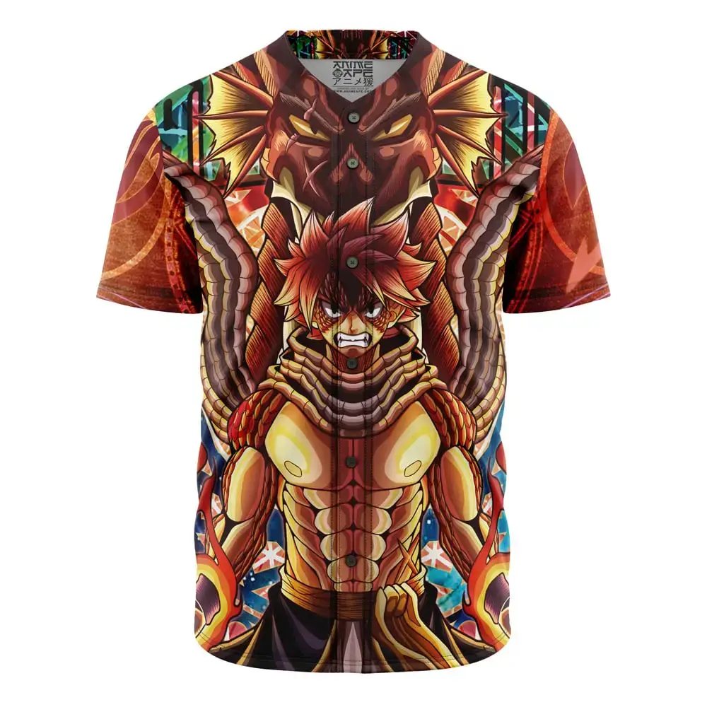 Trippy Natsu Dragneel X Igneel Fairy Tail Baseball Jersey Without Piping Image