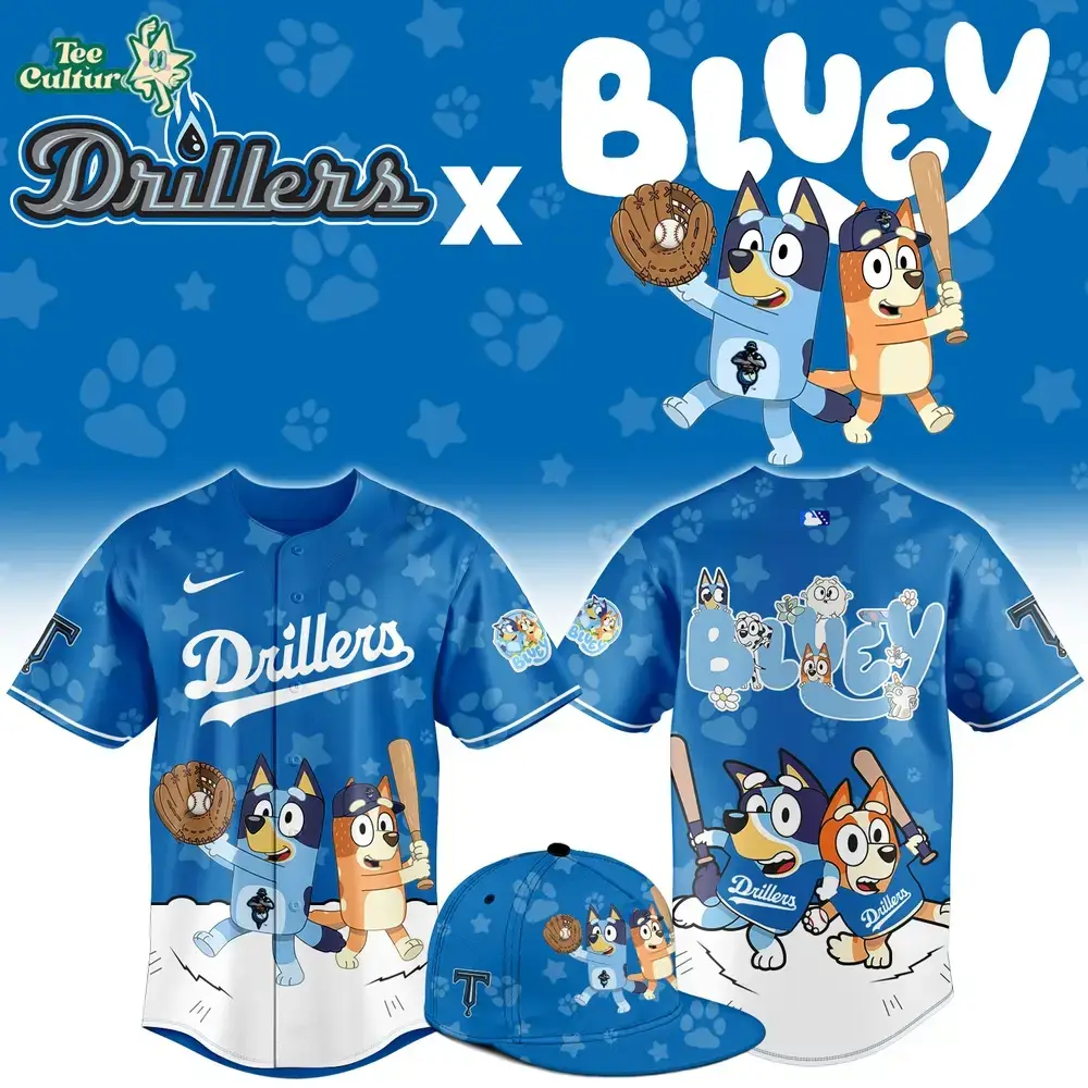 Tulsa Drillers x Bluey Night Limited Jersey Image