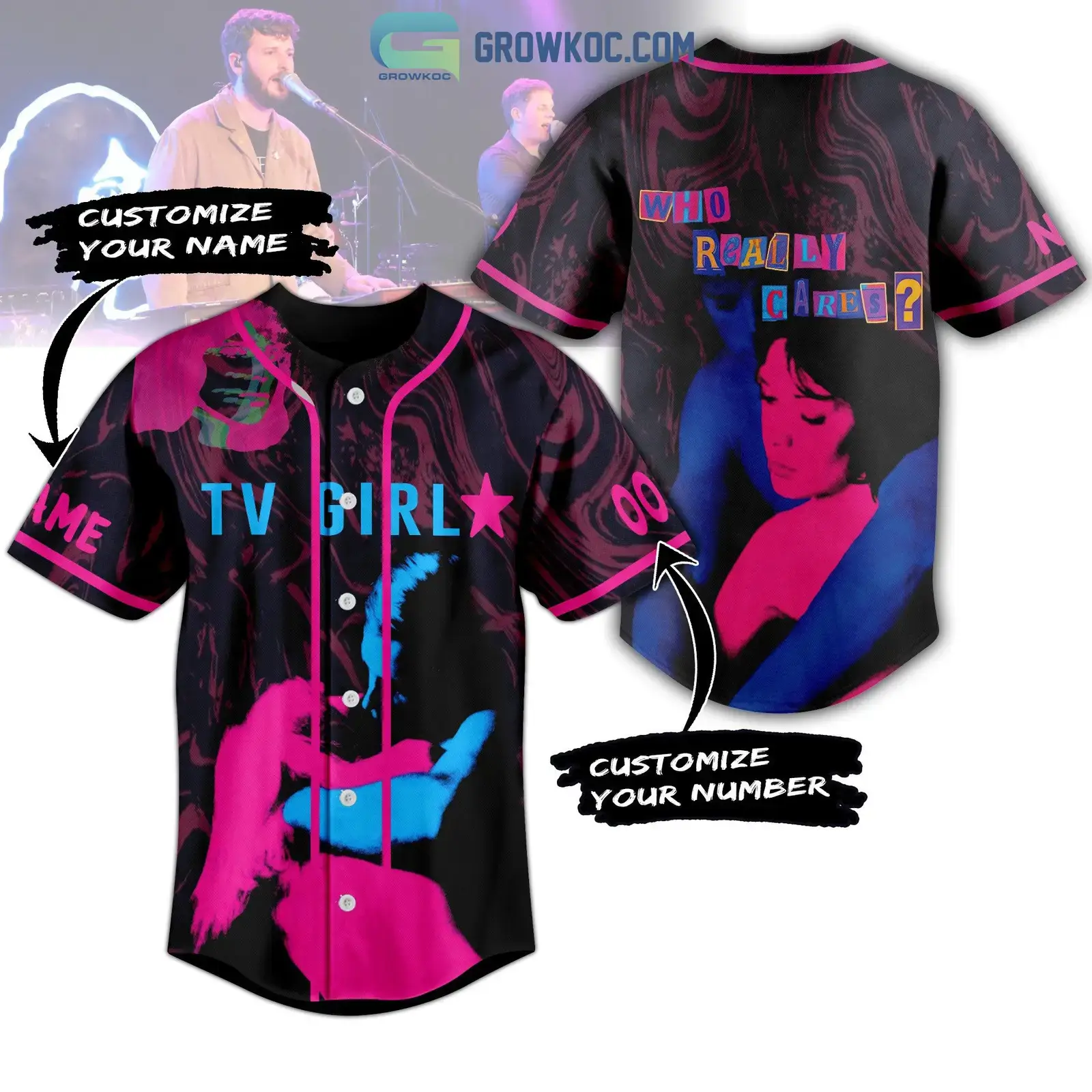 TV Girl Who Really Cares Personalized Baseball Jersey Image