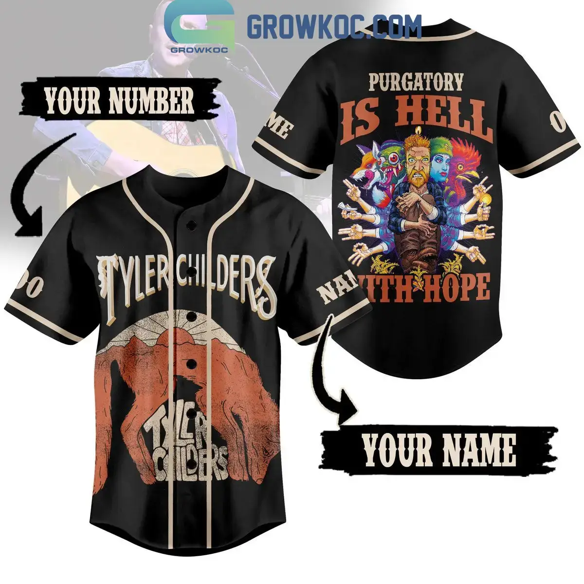 Tyler Childers Purgatory Is Hell With Hope Personalized Baseball Jersey Image