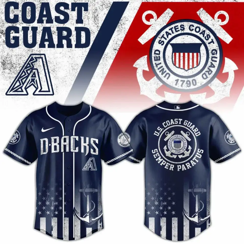 U.S. Coast Guard D-Backs Baseball Jersey - Semper Paratus Design, Limited Edition Image