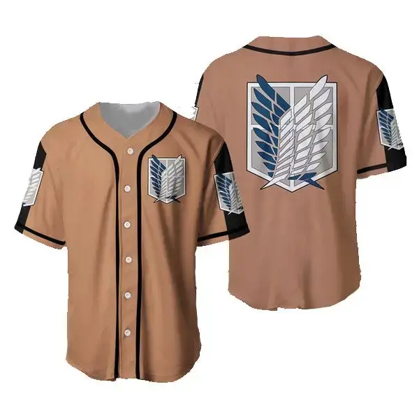 Unisex Anime Scout Regiment Baseball Jersey - Cosplay Uniform Top Image