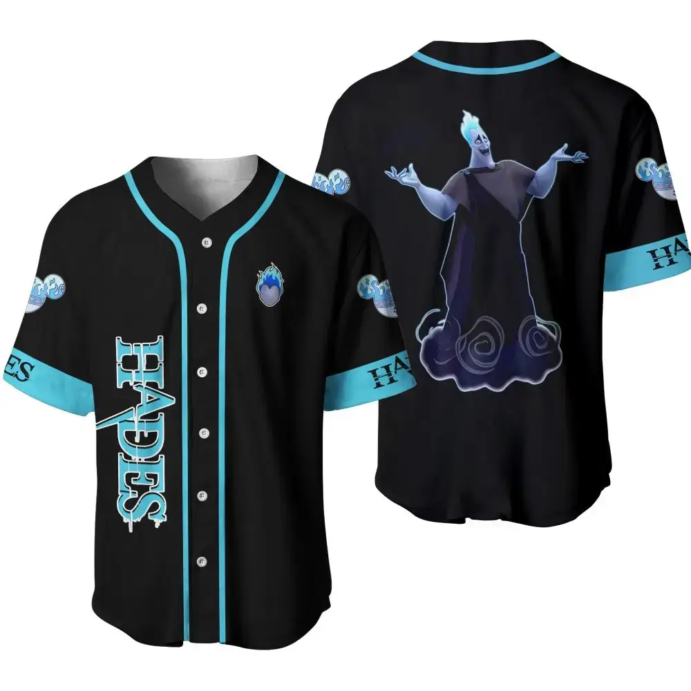 Unisex Hades Baseball Jersey - Stylish Black & Blue Design, Perfect For Fans & Collectors! Image