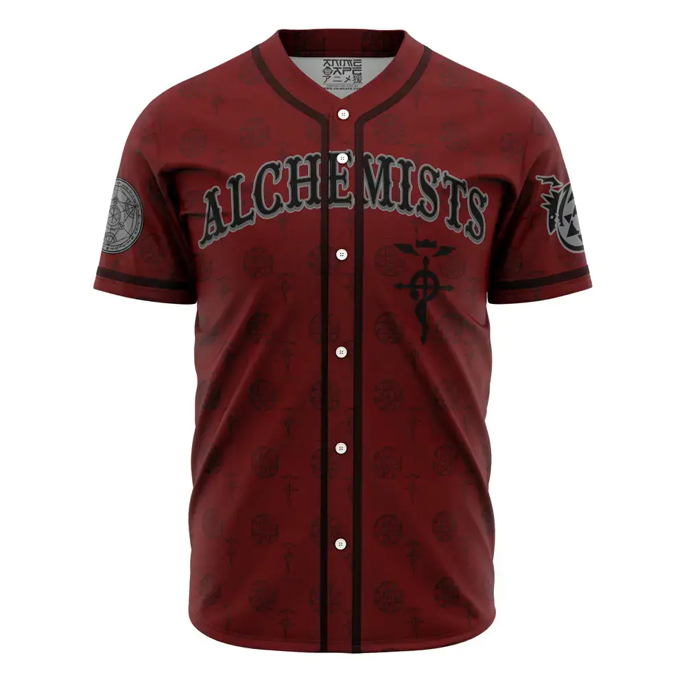 Unisex Red Alchemist Baseball Jersey - Anime Inspired, Casual Streetwear Top Image