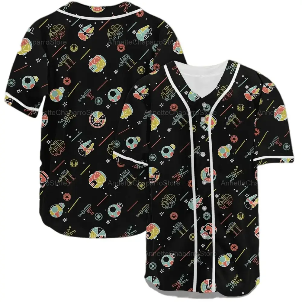 Unisex Space-Themed Baseball Jersey - Vibrant Galaxy Print, Perfect For Sci-Fi Fans! Image