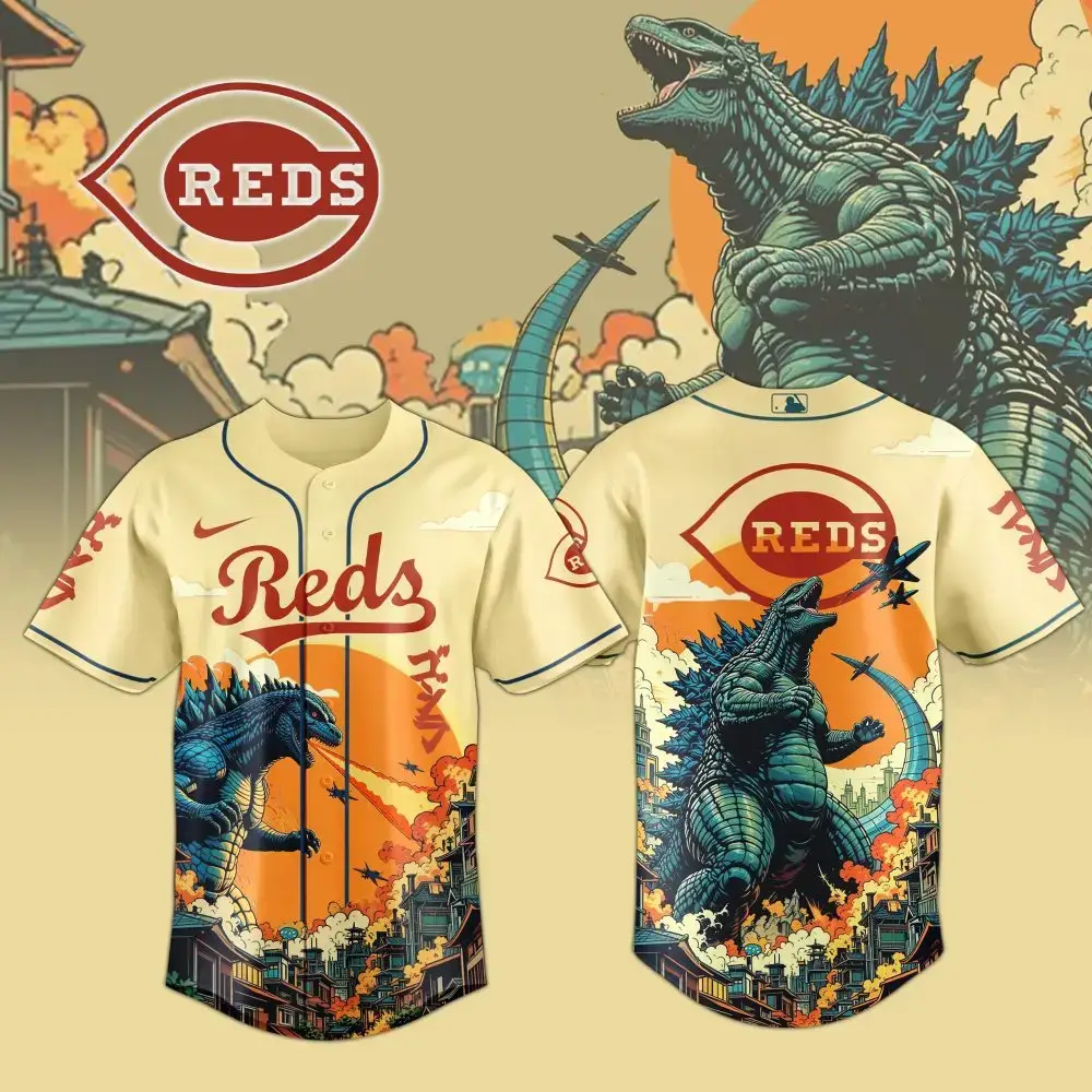 Unleash Style: Limited Edition Reds Baseball Jersey With Epic Monster Design – Perfect Gift For Fans! Image