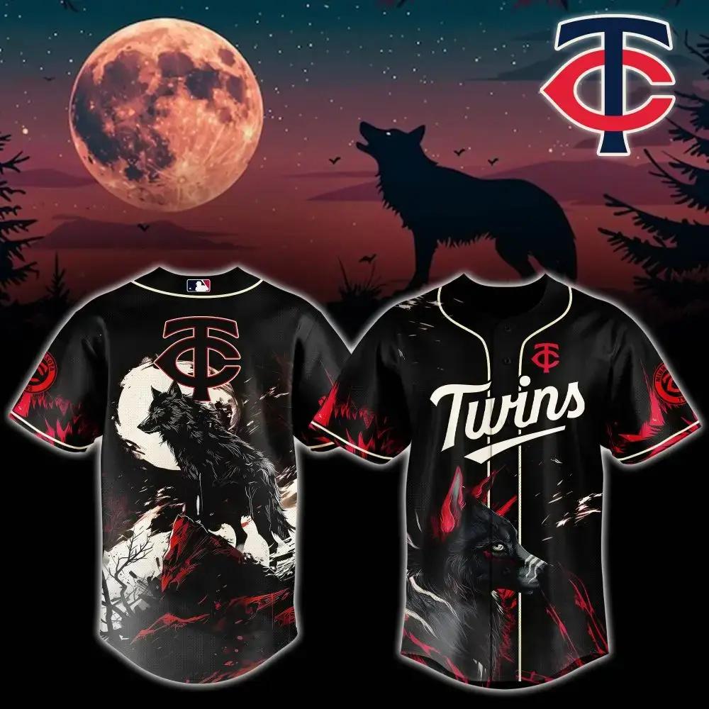 Unleash Style: Twin Cities Wolf Moon Baseball Jersey – Bold & Unique Design! Image